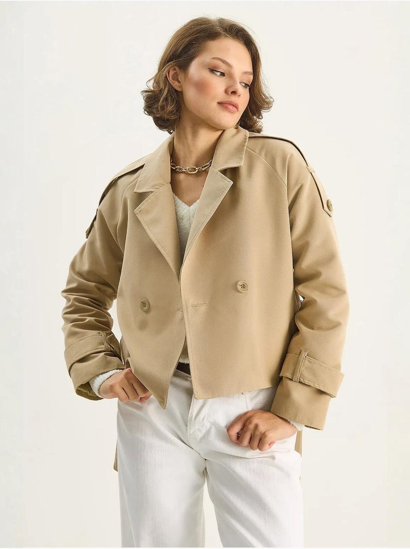 Trench oversize con chiusura a cintura lucci Beige argilla - Kiabi