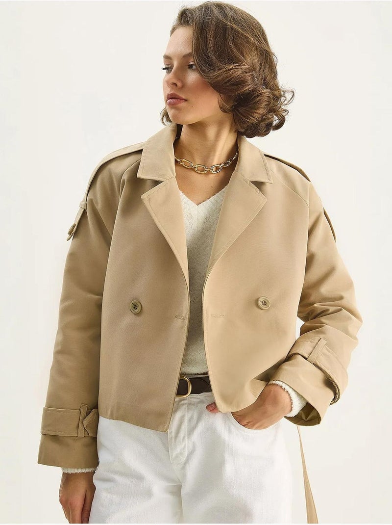 Trench oversize con chiusura a cintura lucci Beige argilla - Kiabi