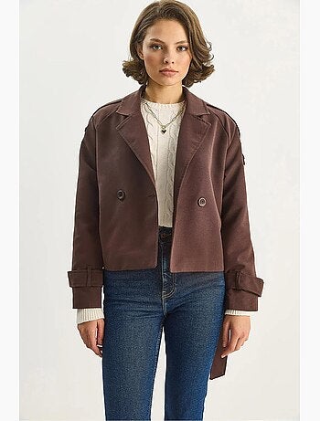 Trench oversize con chiusura a cintura lucci