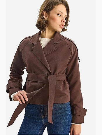Trench oversize con chiusura a cintura lucci