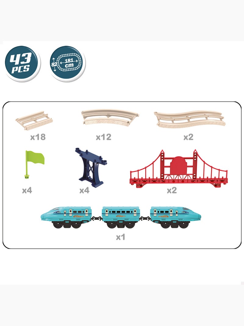 Trenino elettrico giocattolo da 43 pezzi con suono speed & go N/D - Kiabi