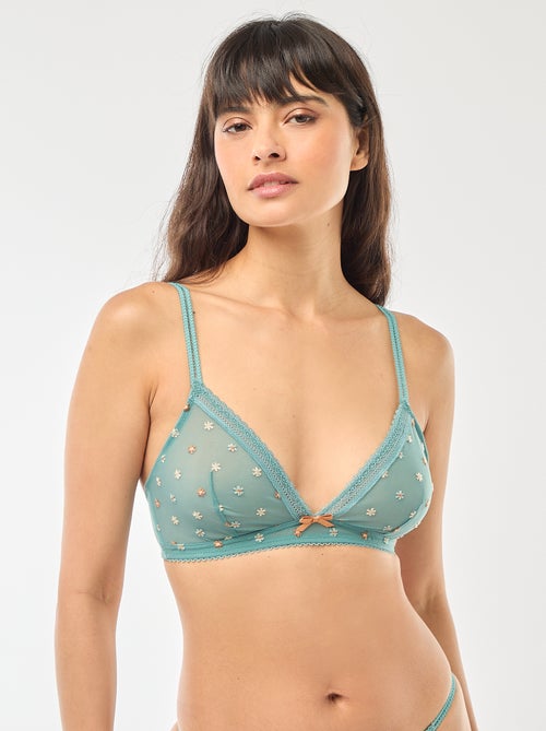 Triangolo in tulle trasparente fiorito - Kiabi