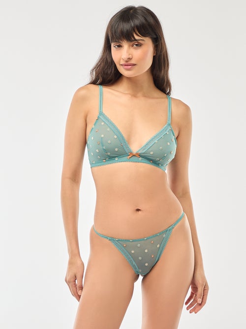 Triangolo in tulle trasparente fiorito - Kiabi