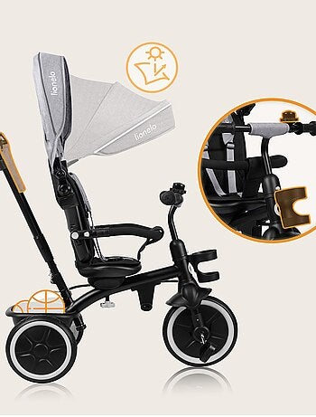 Triciclo convertibile LIONELO Berry 2 in 1 - Passeggino/Bicicletta - Dai 9 mesi - Campanello e porta