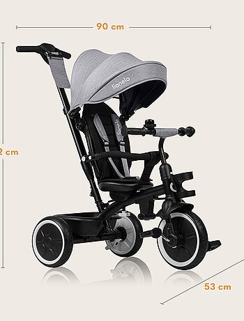 Triciclo convertibile LIONELO Berry 2 in 1 - Passeggino/Bicicletta - Dai 9 mesi - Campanello e porta