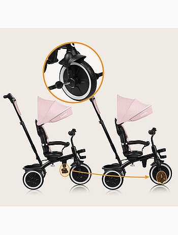 Triciclo convertibile LIONELO Berry 2 in 1 - Passeggino/Bicicletta - Dai 9 mesi - Campanello e porta
