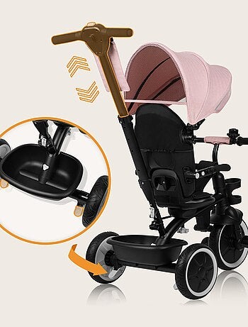 Triciclo convertibile LIONELO Berry 2 in 1 - Passeggino/Bicicletta - Dai 9 mesi - Campanello e porta