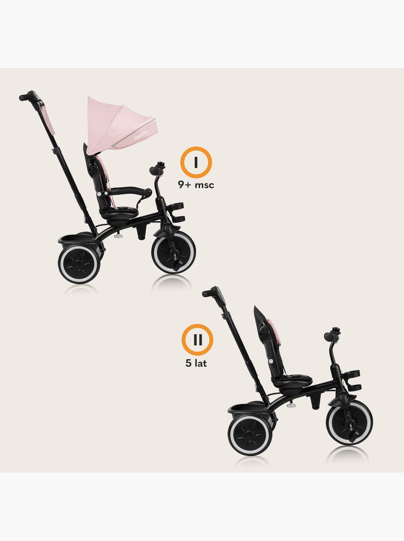 Triciclo convertibile lionelo berry 2 in 1 - passeggino/bicicletta - dai 9 mesi - campanello e porta Rosa - Kiabi