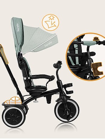 Triciclo convertibile LIONELO Berry 2 in 1 - Passeggino/Bicicletta - Dai 9 mesi - Campanello e porta