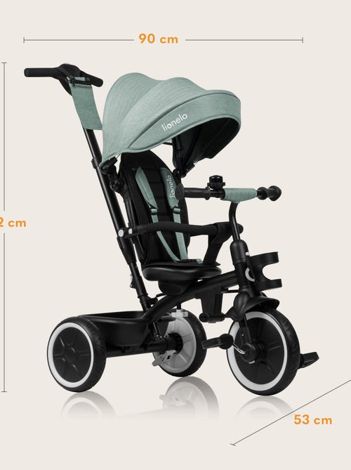 Triciclo convertibile LIONELO Berry 2 in 1 - Passeggino/Bicicletta - Dai 9 mesi - Campanello e porta - Kiabi