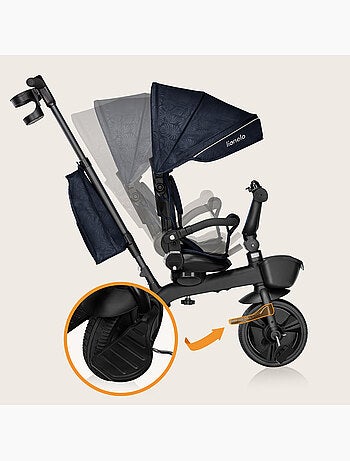 Triciclo convertibile LIONELO Kori - Sedile reversibile e regolabile - Fino a 25 kg - Cestino inclus