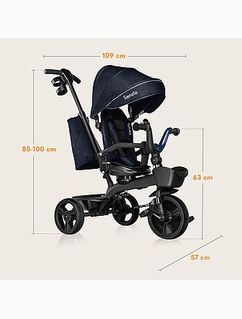 Triciclo convertibile LIONELO Kori - Sedile reversibile e regolabile - Fino a 25 kg - Cestino inclus