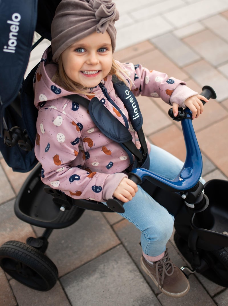 Triciclo convertibile LIONELO Kori - Sedile reversibile e regolabile - Fino a 25 kg - Cestino inclus Blu - Kiabi