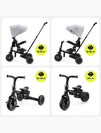 Triciclo convertibile TOBI FOREST 8 in 1 con manubrio regolabile, ruote in EVA e funzione passeggino