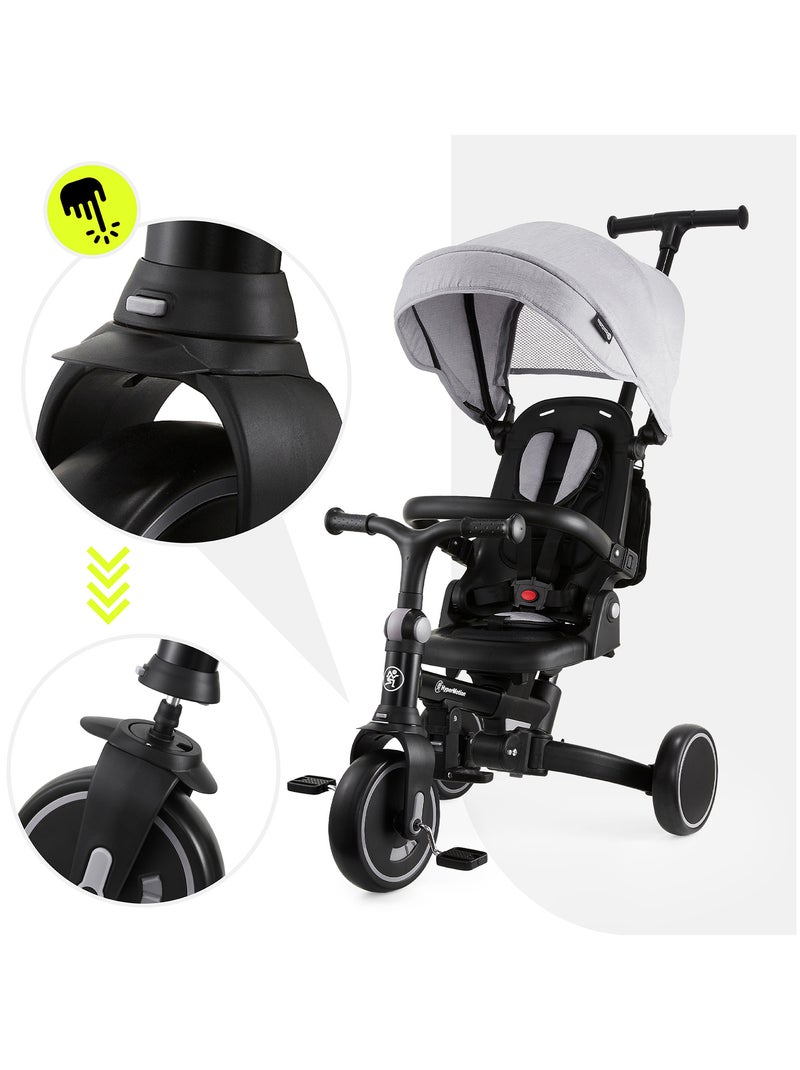 Triciclo convertibile TOBI FOREST 8 in 1 con manubrio regolabile, ruote in EVA e funzione passeggino Grigio - Kiabi