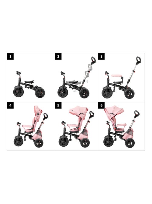 Triciclo Evolutivo 3 in 1 HyperMotion 12M-5A con Maniglione, Cappottina e Ruote Gonfiate - Kiabi