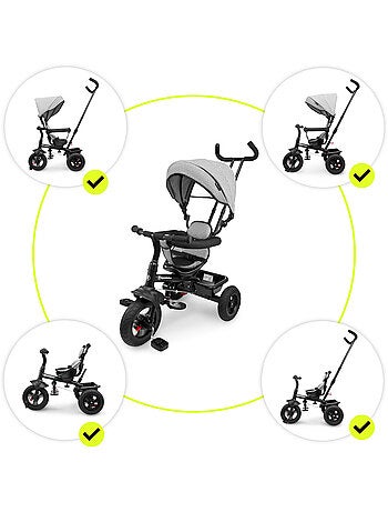 Triciclo evolutivo 3 in 1 TOBI FREY con maniglione, ruote gonfiate e accessori