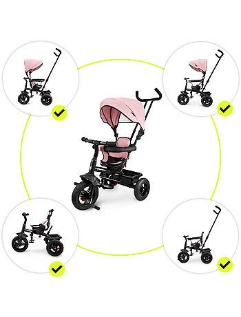 Triciclo evolutivo 3 in 1 TOBI FREY con maniglione, ruote gonfie e accessori per bambini 1-4 anni