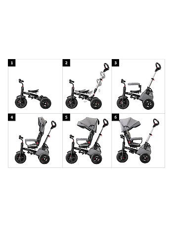 Triciclo evolutivo HyperMotion 12 mesi-5 anni con maniglione, capottina e ruote gonfiabili