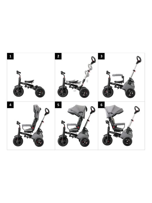 Triciclo evolutivo HyperMotion 12 mesi-5 anni con maniglione, capottina e ruote gonfiabili - Kiabi