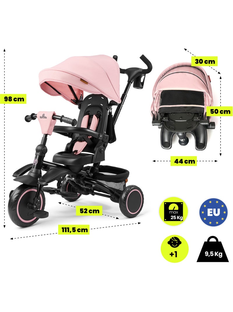 Triciclo evolutivo pieghevole hypermotion tobi timber rosa 2 in 1 bambini 1-5 anni Rosa - Kiabi