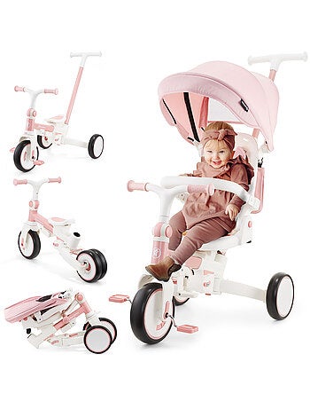Triciclo multifunzione 8 in 1 tobi forest – evolutivo con spinta e seduta girevole