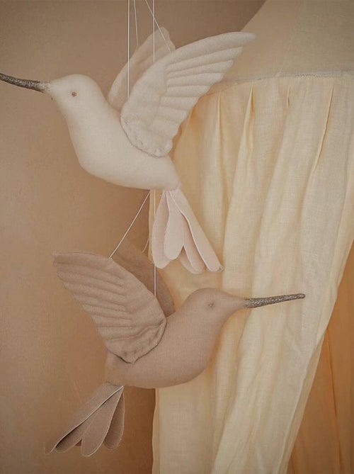 Trofeo da parete per bambini, colibrì in lino beige | SEVIRA KIDS - Kiabi