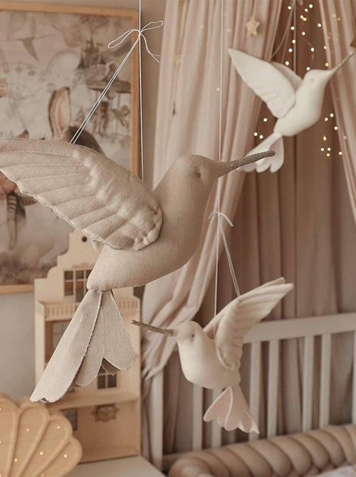 Trofeo da parete per bambini, colibrì in lino beige | sevira kids | sevira kids - Kiabi Trofeo da parete per bambini, colibrì in lino beige | sevira kids | sevira kids - Kiabi