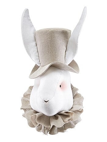 Trofeo da parete per bambini in lino, signor coniglio | SEVIRA KIDS