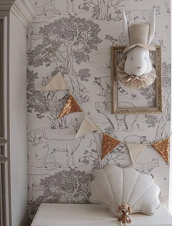 Trofeo da parete per bambini in lino, signor coniglio | SEVIRA KIDS