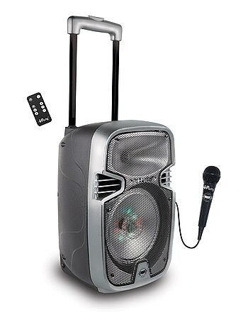 Trolley Bluetooth® Karaoke Audio System 8'' con luci e microfono