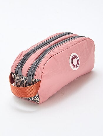 Trousse color block a doppio scomparto