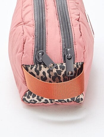 Trousse color block a doppio scomparto