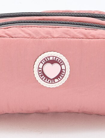 Trousse color block a doppio scomparto