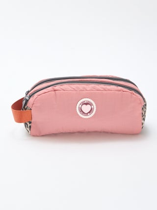 Trousse color block a doppio scomparto