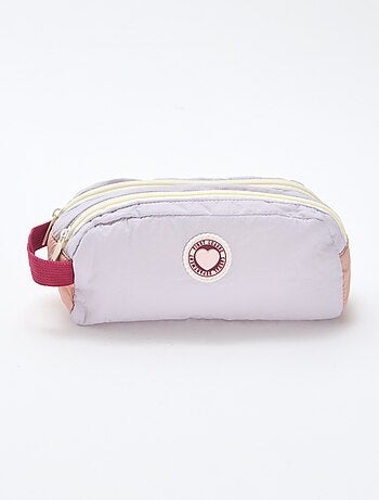 Trousse color block a doppio scomparto