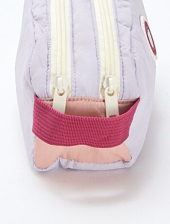 Trousse color block a doppio scomparto