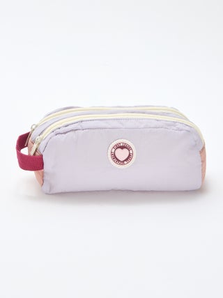 Trousse color block a doppio scomparto