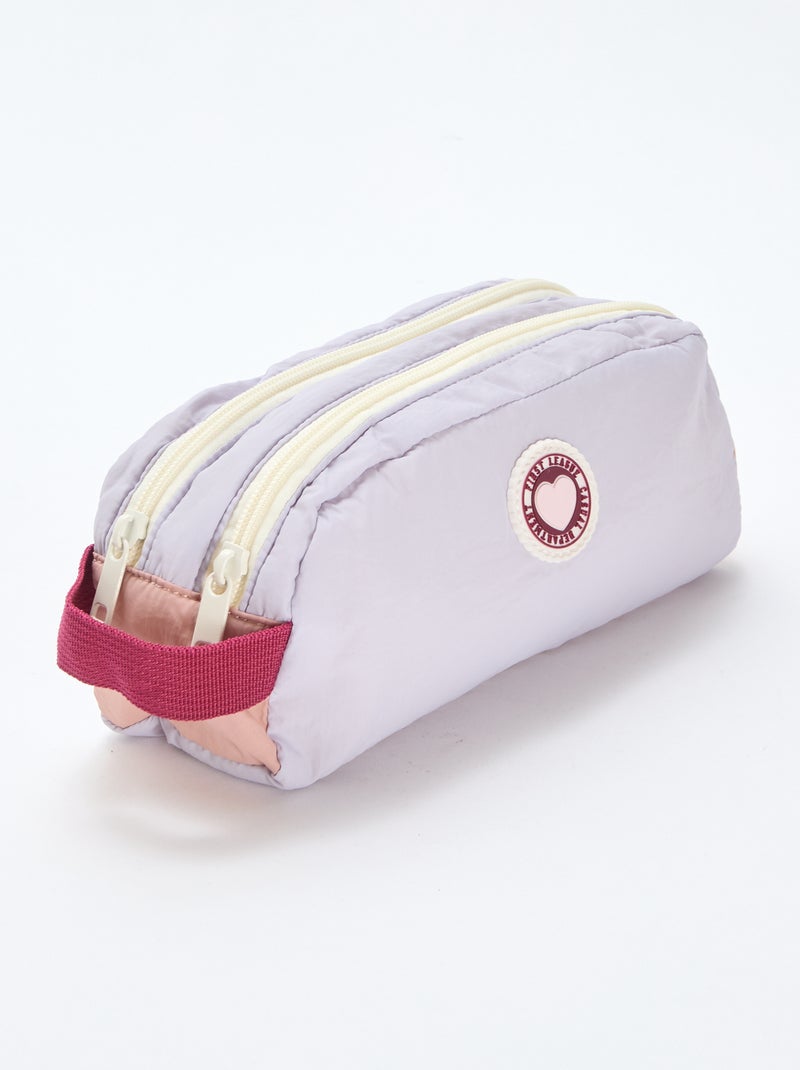 Trousse color block a doppio scomparto Viola - Kiabi