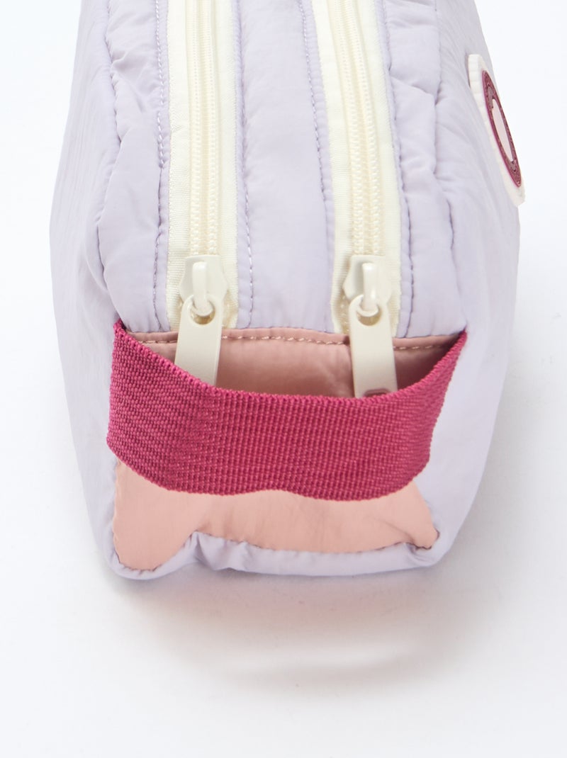 Trousse color block a doppio scomparto Viola - Kiabi