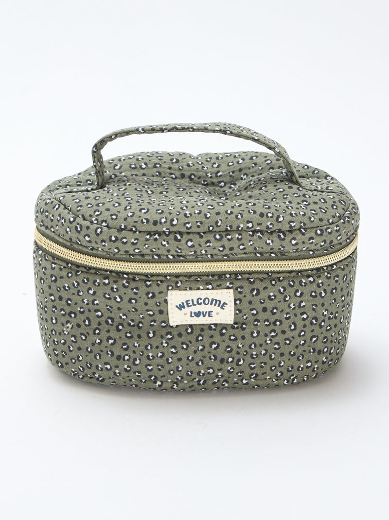 Trousse da bagno - Beauty case - Motivo 'leopardo' Kaki - Kiabi