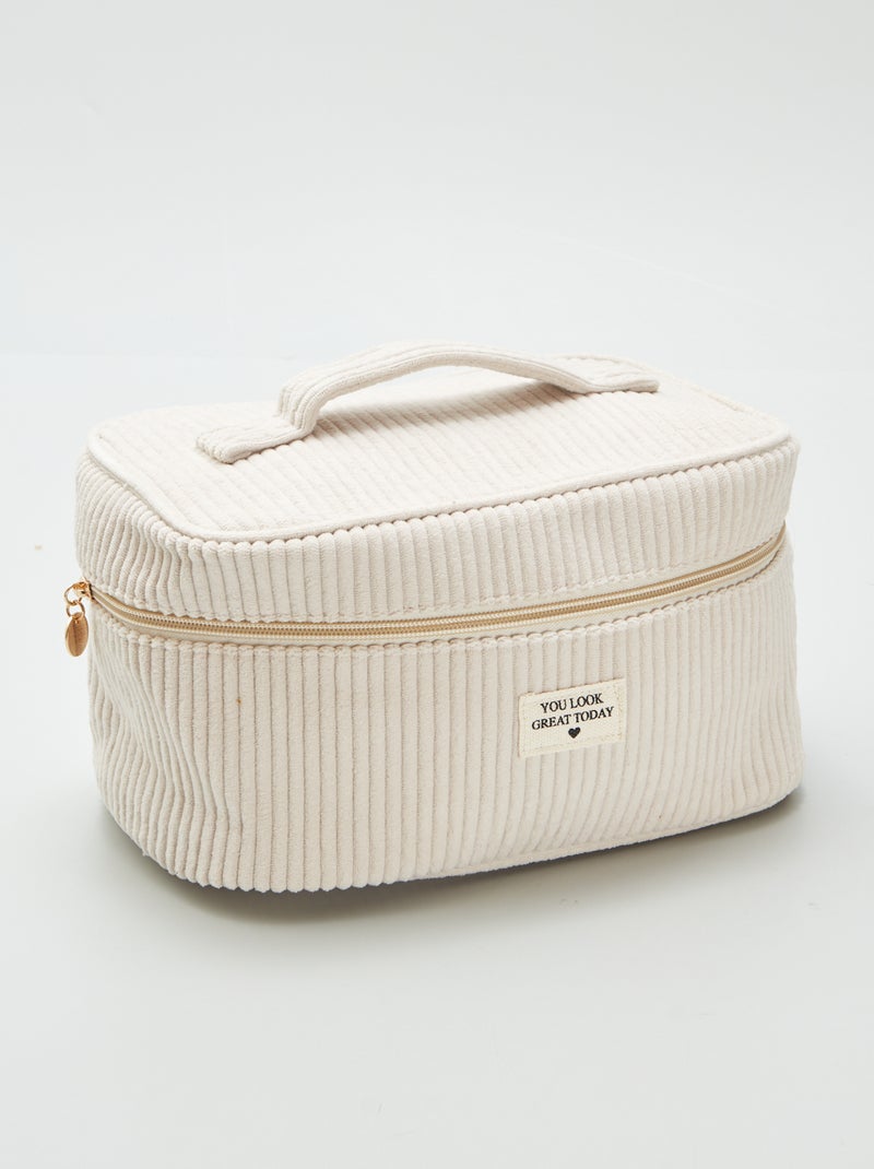 Trousse da bagno - Beauty case in velluto a coste BEIGE - Kiabi