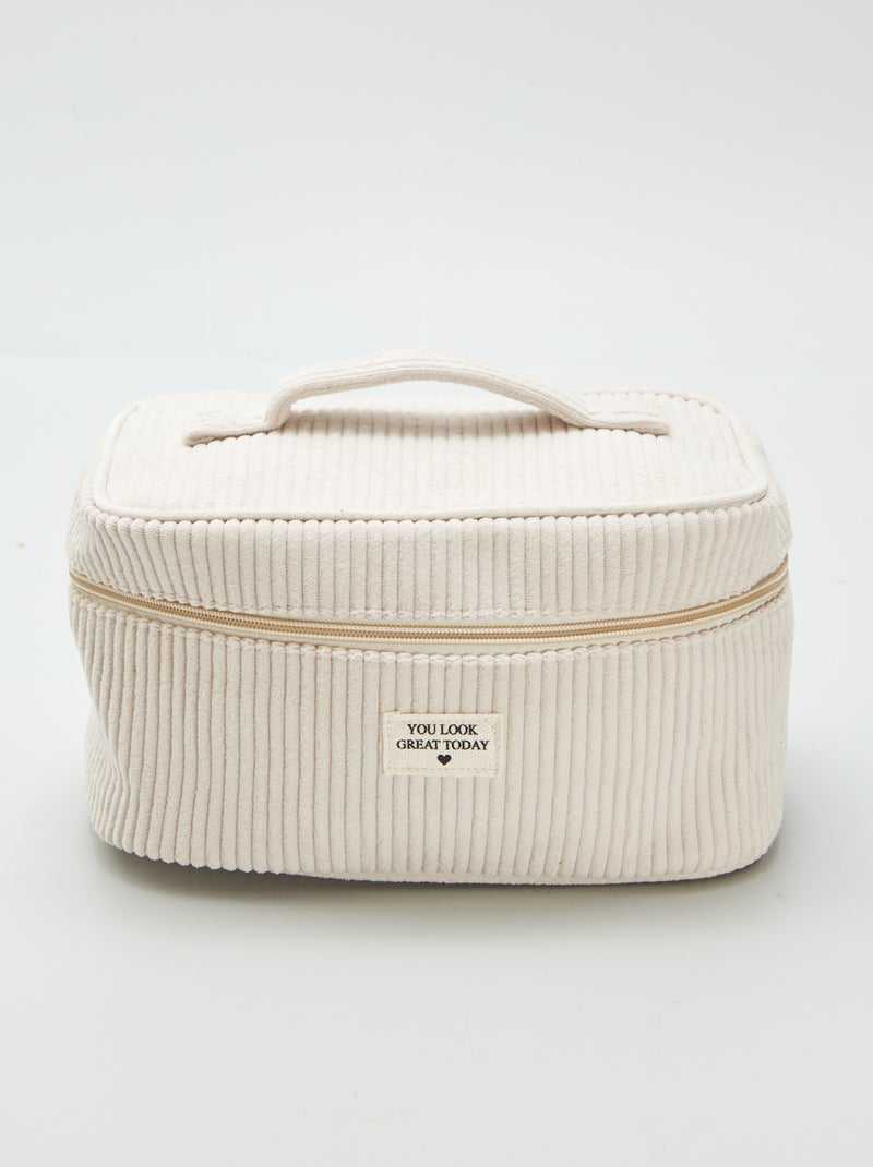 Trousse da bagno - Beauty case in velluto a coste BEIGE - Kiabi