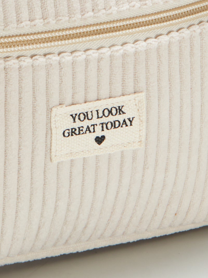 Trousse da bagno - Beauty case in velluto a coste BEIGE - Kiabi