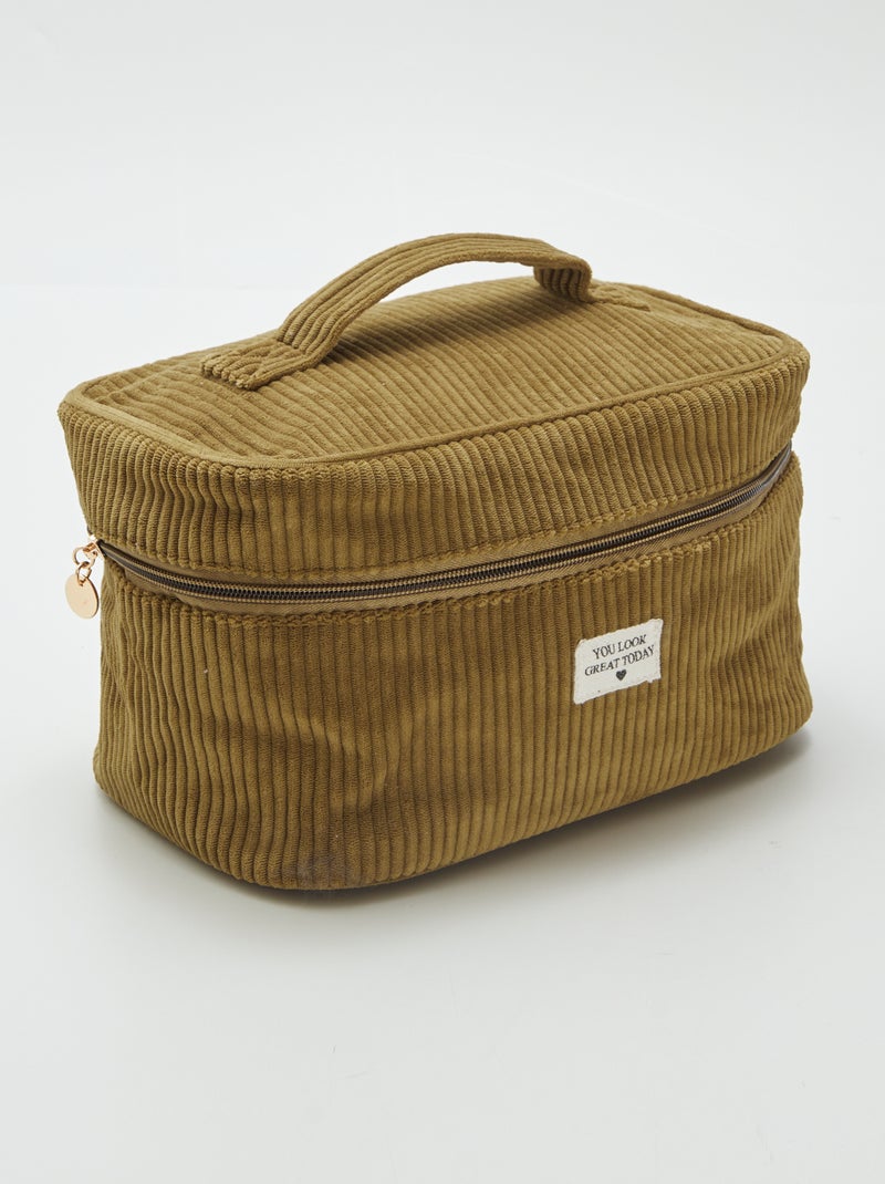 Trousse da bagno - Beauty case in velluto a coste MARRONE - Kiabi