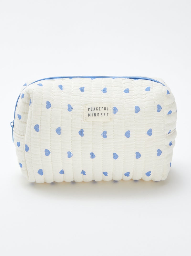 Trousse da bagno in garza di cotone BLU - Kiabi