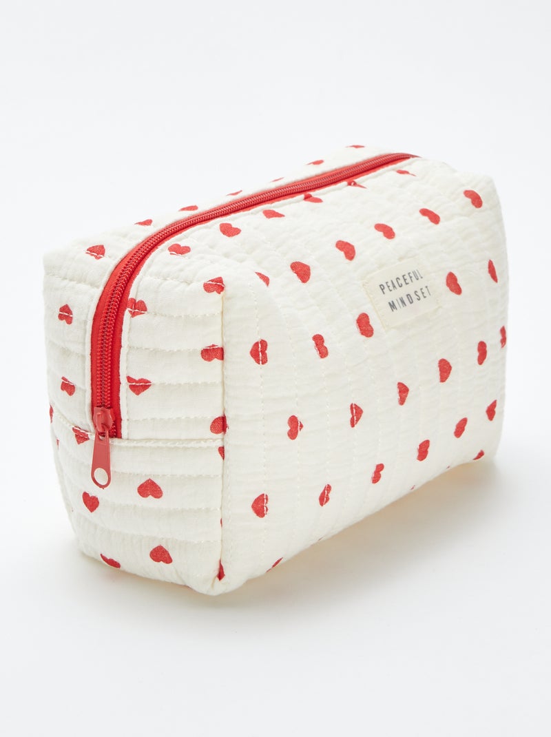 Trousse da bagno in garza di cotone ROSSO - Kiabi