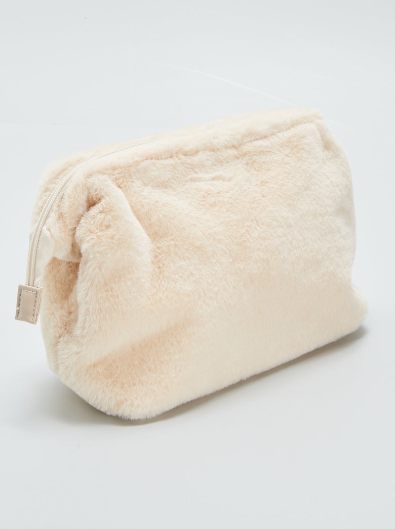 Trousse da bagno in pelliccia sintetica BEIGE - Kiabi