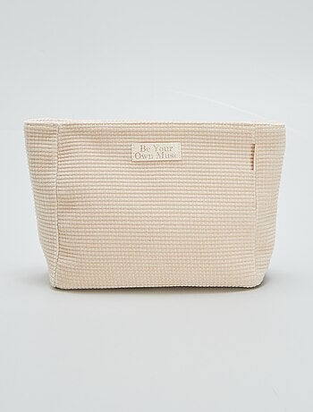 Trousse da bagno quadrata in velluto a coste