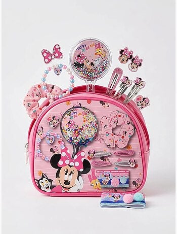 Trousse da toilette con specchio e accessori capelli Minnie Disney